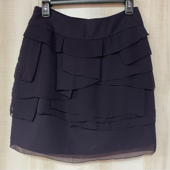 Zara Basic Deep Purple Ruffle Miniskirt Sz S - Picture 2 of 5